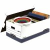 Bankers Box® Stor/File™ FastFold® Medium-Duty Storage Boxes With Locking Lift-Off Lids And Built-In Handles, Legal Size, 24“D x 15" x 10", White/Blue, 60% Recycled, Case Of 12 - Image 8
