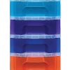 Really Useful Box® Plastic 8-Drawer Storage Tower, 7 Liters, 36 1/2" x 15 3/4" x 12", Clear/Rainbow