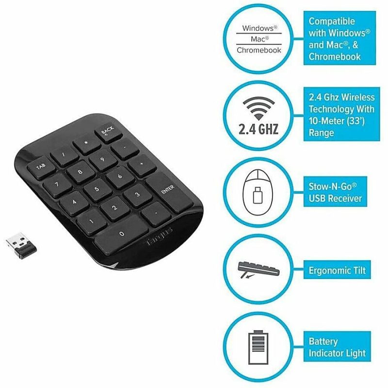 Targus® Wireless Numeric Keypad, Black/Gray - Image 7