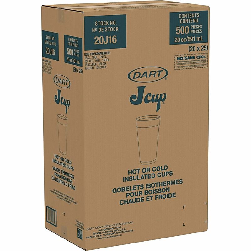 Dart® Insulated Foam Drinking Cups, White, 20 Oz, White, Pack Of 500 Cups - Image 3