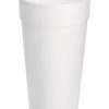 Dart® Insulated Foam Drinking Cups, White, 20 Oz, White, Pack Of 500 Cups