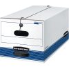 Bankers Box® Stor/File™ Stringed Medium-Duty Storage Boxes, Letter Size, 10" x 12" x 24", White/Blue, Case Of 20 - Image 3