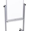 Luxor Double-Sided Magnetic Mobile Dry-Erase Whiteboard, 24" x 36", Aluminum Frame With Gray Finish