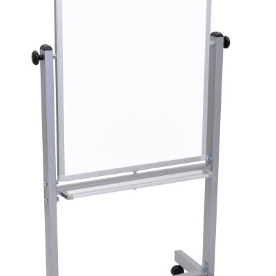Luxor Double-Sided Magnetic Mobile Dry-Erase Whiteboard, 24" x 36", Aluminum Frame With Gray Finish