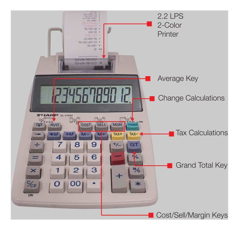 Sharp® EL-1750V Printing Calculator - Image 5