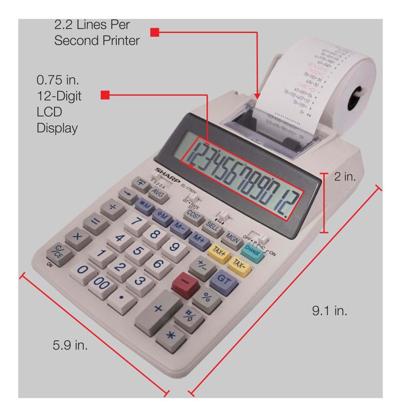 Sharp® EL-1750V Printing Calculator - Image 6