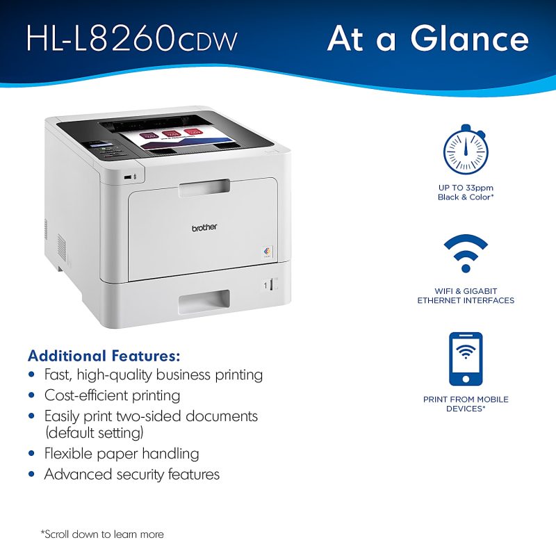 Brother® Business HL-L8260CDW Laser Color Printer - Image 3