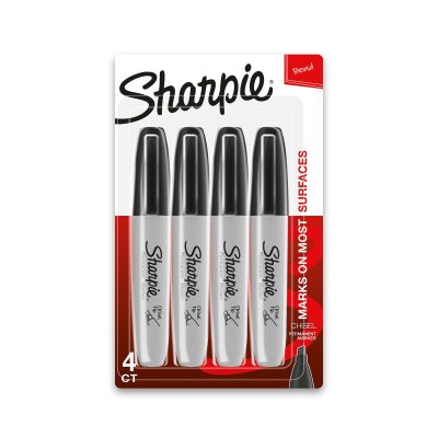 Sharpie® Permanent Markers, Chisel Tip, Gray Barrel, Black Ink, Pack Of 36 Markers - Black,4