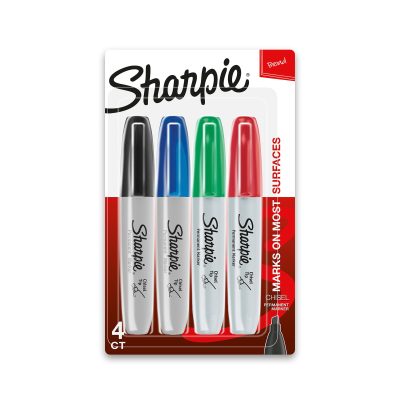 Sharpie® Permanent Markers, Chisel Tip, Gray Barrel, Black Ink, Pack Of 36 Markers - Assorted,4