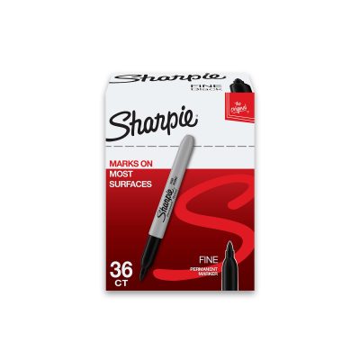 Sharpie® Permanent Fine-Point Markers, Red, Pack Of 36 - Black,36