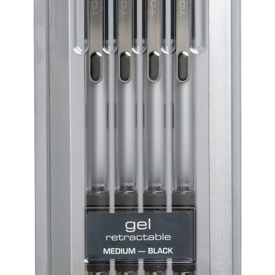 TUL® GL Series Retractable Gel Pens, Medium Point, 0.7 mm, Silver Barrel, Assorted Standard & Bright Ink Colors, Pack Of 14 Pens - Black,4
