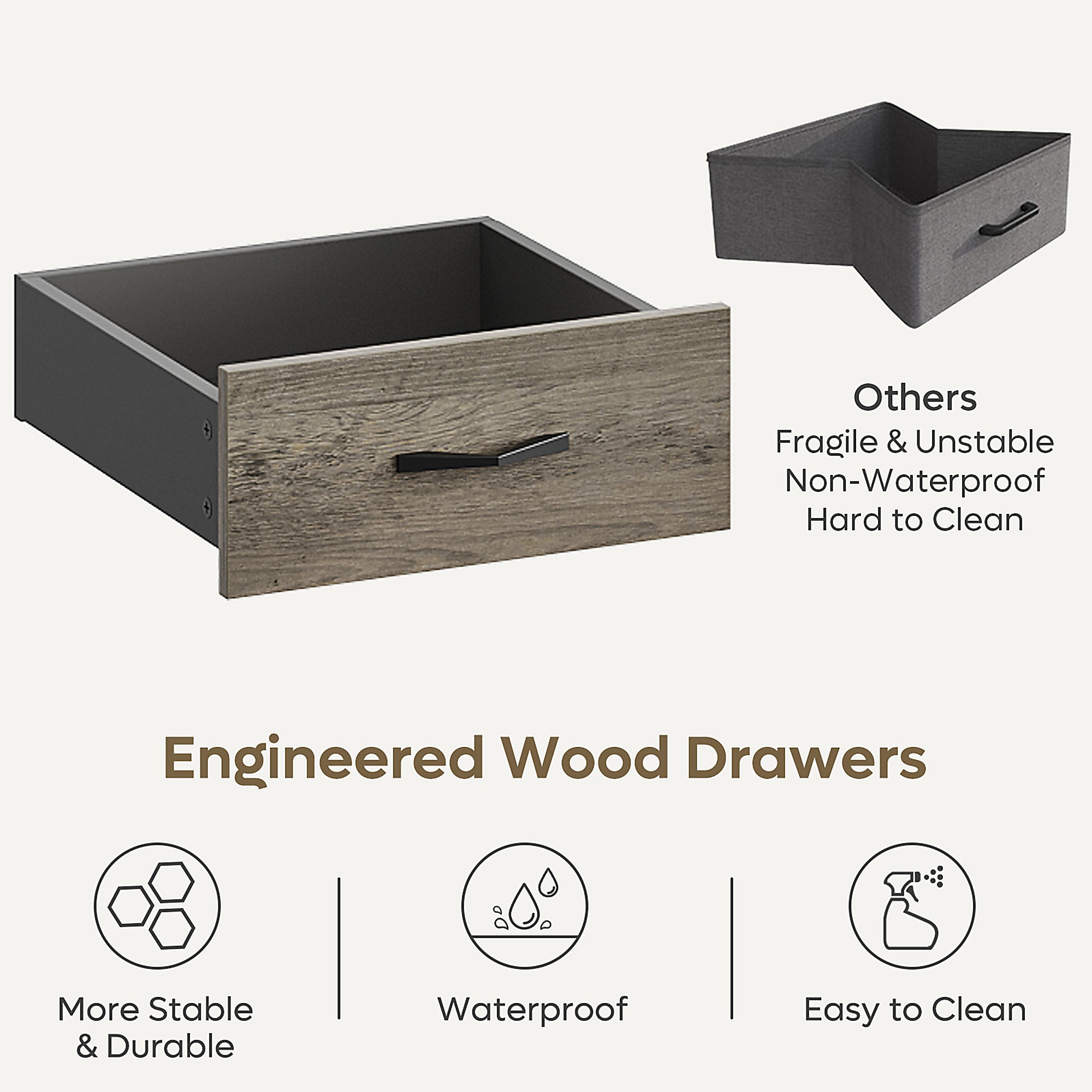 Bestier 59"W Double-Pedestal Executive Computer Desk With Open Storage & Drawer, Gray - Image 5