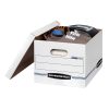 Bankers Box® Stor/File™ Standard-Duty Storage Boxes With Lift-Off Lids And Built-In Handles, Letter/Legal Size, 10" x 12" x 15", White/Blue, Case Of 13 - Image 4
