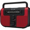 DPI WeatherX WR383R Weather And Alert Handheld Radio With AM/FM Radio, Black/Red