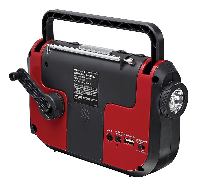 DPI WeatherX WR383R Weather And Alert Handheld Radio With AM/FM Radio, Black/Red - Image 3