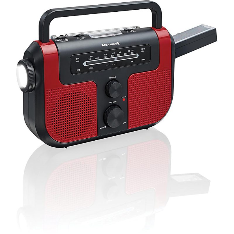 DPI WeatherX WR383R Weather And Alert Handheld Radio With AM/FM Radio, Black/Red - Image 8