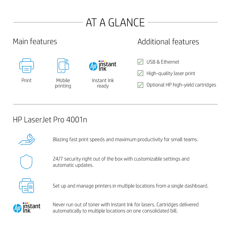 HP LaserJet Pro 4001n Laser Monochrome Printer - Image 3