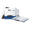 Bankers Box® Printout Data Pak Storage Boxes With Lift-Off Lids, Letter/Legal Size, 13" x 13 3/4" x 17 3/4", White/Blue, Case Of 12 - Image 3