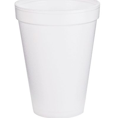 Dart® Insulated Foam Drinking Cups, White, 12 Oz, Box Of 1,000, DCC12J16
