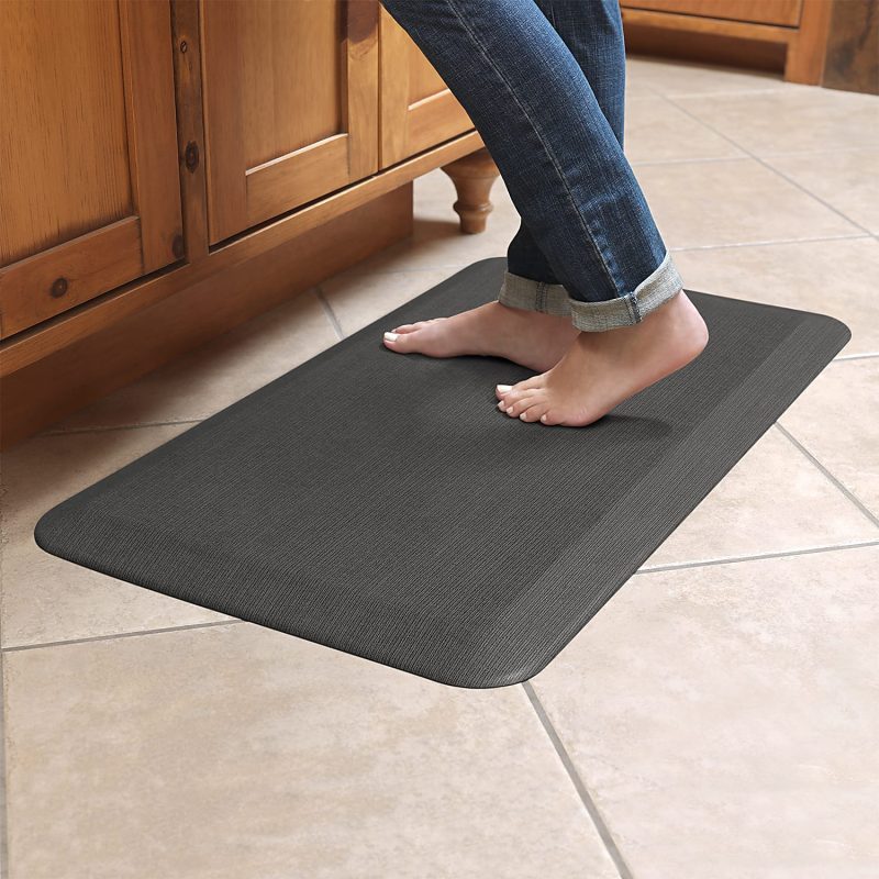 GelPro Designer Comfort Polyurethane Anti-Fatigue Mat For Hard Floors, 20” x 30”, Grasscloth Charcoal - Image 2