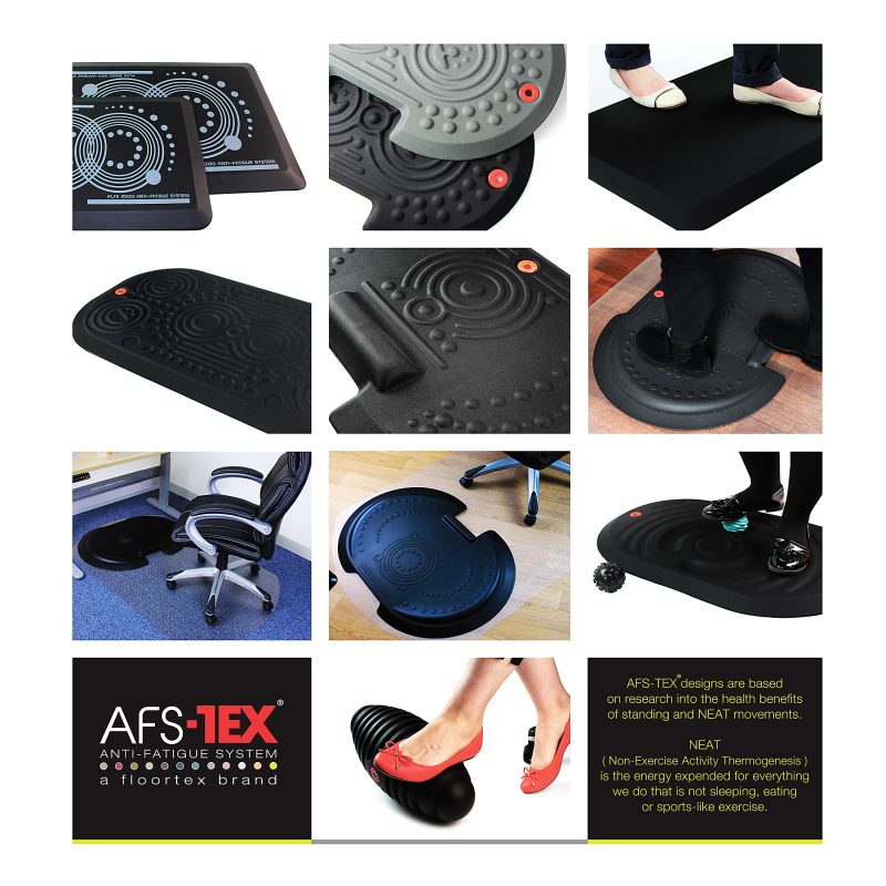 Floortex® AFS-TEX® 2000 Active Anti-Fatigue Mat, 16" x 24", Slate Gray - Image 6