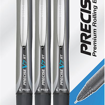 Pilot® Precise™ V7 Liquid Ink Retractable Rollerball Pens, Fine Point, 0.7 mm, Assorted Barrels, Blue Ink, Pack Of 12 Pens - Black,3