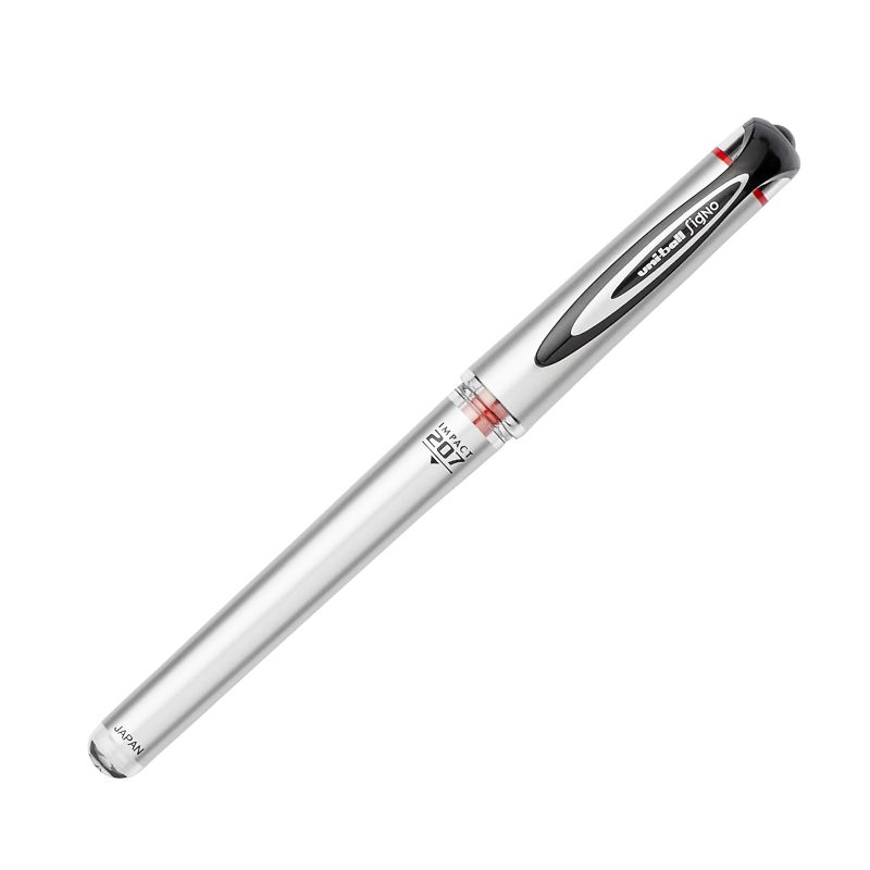 uni-ball® 207™ Impact™ Gel Pens, Bold Point, 1.0 mm, Black; Gray Barrel, Black Ink, Pack Of 12 - Red,1