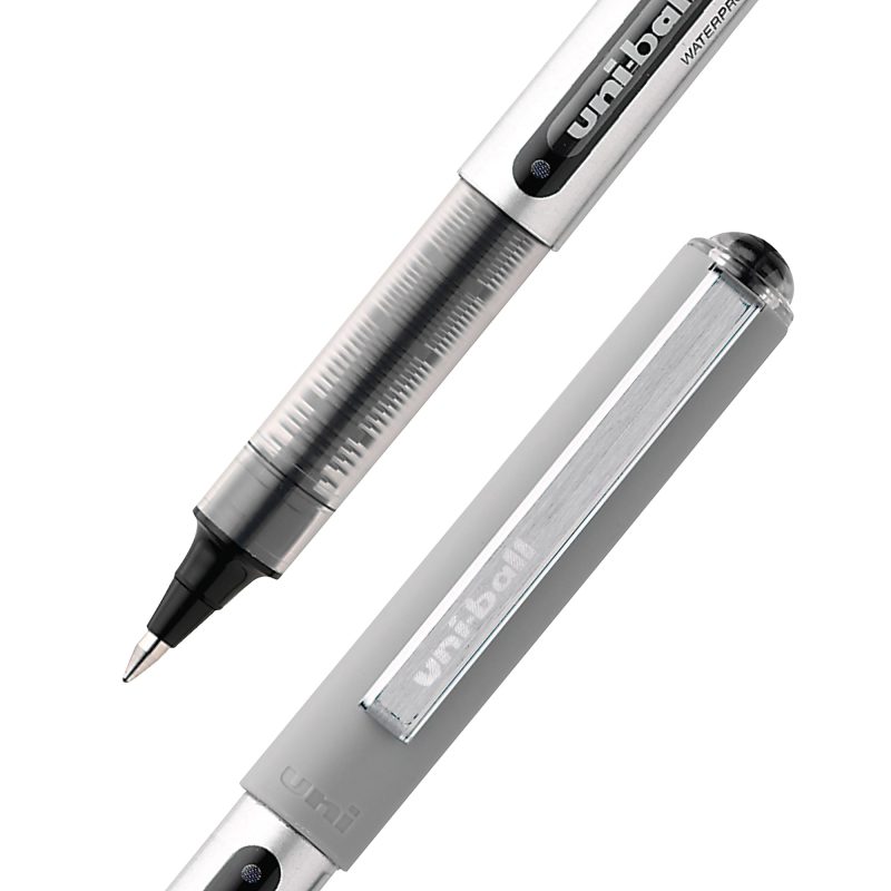 uni-ball® Vision™ Rollerball Pens, Fine Point, 0.7 mm, Gray Barrel, Black Ink, Pack Of 12 - Image 2