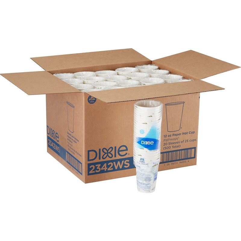 Dixie® Paper Hot Cups, 12 Oz., Pathways, Carton Of 500 - Image 2