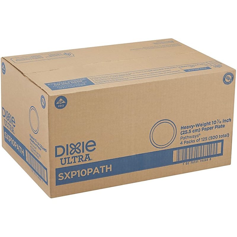 Dixie® Paper Plates, 10", Pathways, Carton Of 500 Plates - Image 4