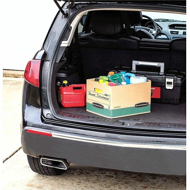 Bankers Box® Stor/File™ Medium-Duty Storage Boxes With Locking Lift-Off Lids And Built-In Handles, Letter/Legal Size, 15" x 12" x 10", 100% Recycled, Kraft/Green, Case Of 12 - Image 7