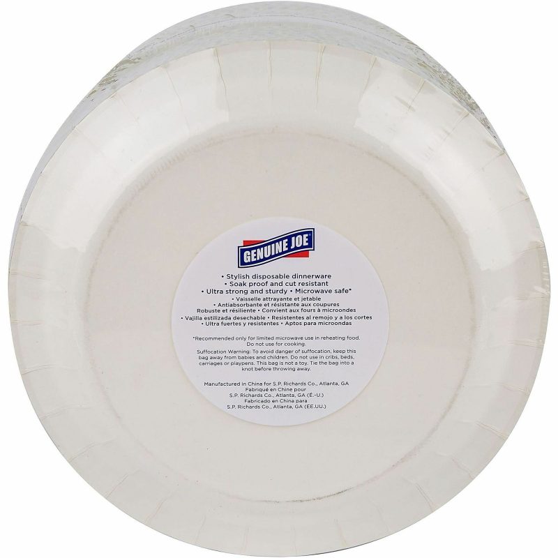 Genuine Joe 10" Printed Paper Plates - Disposable - 10" Diameter - Multi - 125 / Pack - Image 4