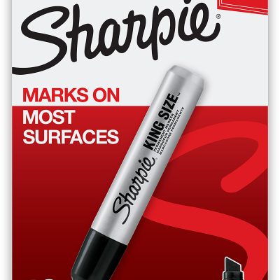 Sharpie® King-Size™ Permanent Markers, Black, Pack Of 12
