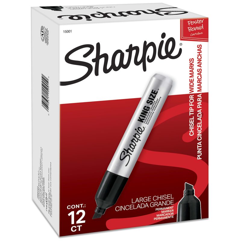 Sharpie® King-Size™ Permanent Markers, Black, Pack Of 12 - Image 7