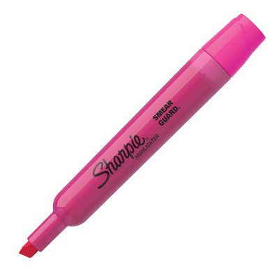 Sharpie® Tank Style Highlighters, Chisel Tip, Fluorescent Yellow, Box of 24 - Fluorescent Pink,12