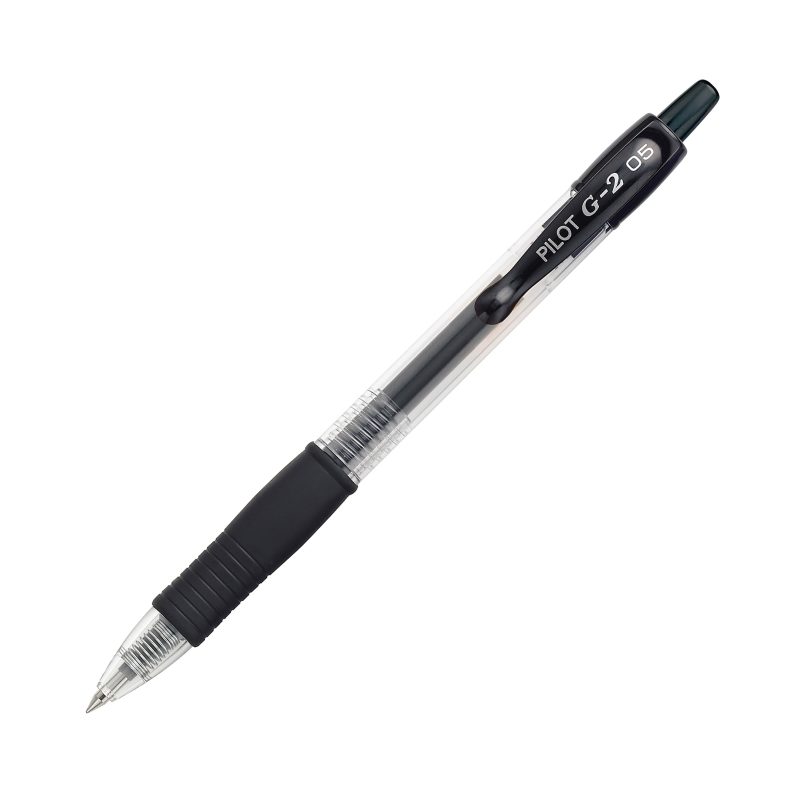 Pilot G2 Gel Roller Pens, Extra-Fine Point, 0.5 mm, Clear Barrel, Black Ink, Pack Of 12 - Image 2