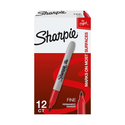 Sharpie® Permanent Fine-Point Markers, Red, Pack Of 36 - Red,12