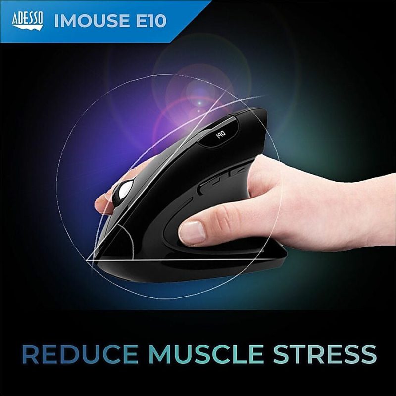 Adesso® iMouse E10 Wireless RF Vertical Ergonomic Optical Mouse - Image 5