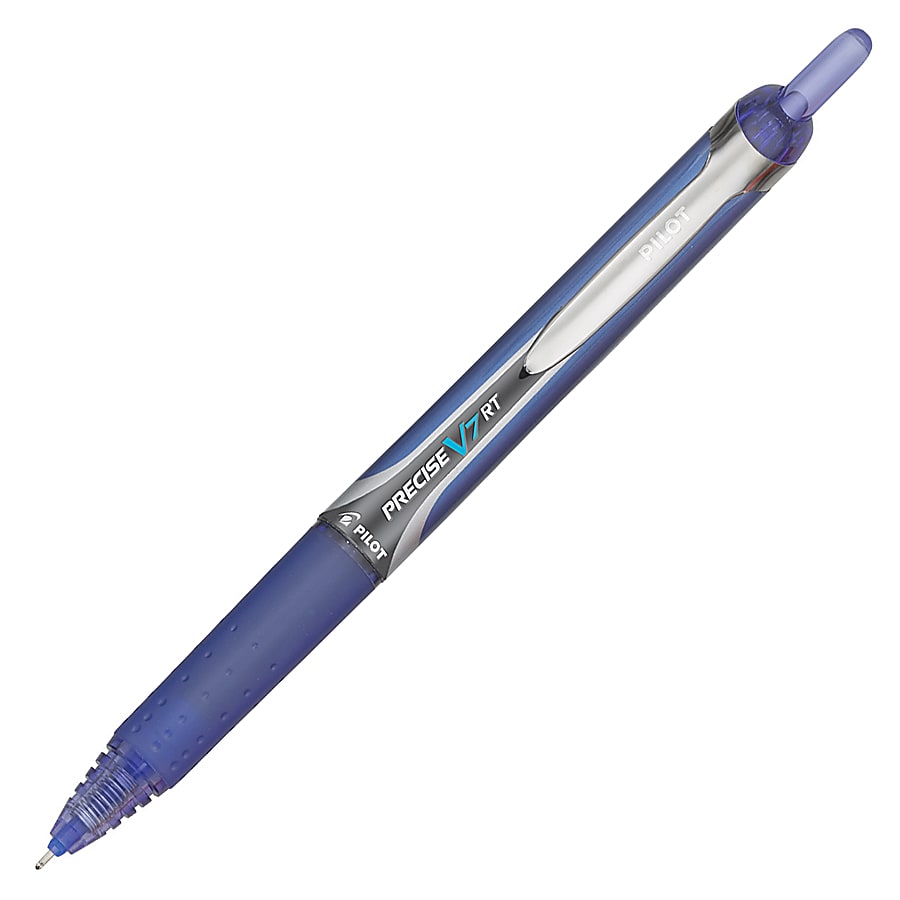 Pilot&reg; Precise&trade; V7 Liquid Ink Retractable Rollerball Pens, Fine Point, 0.7 mm, Assorted Barrels, Blue Ink, Pack Of 12 Pens - Image 2