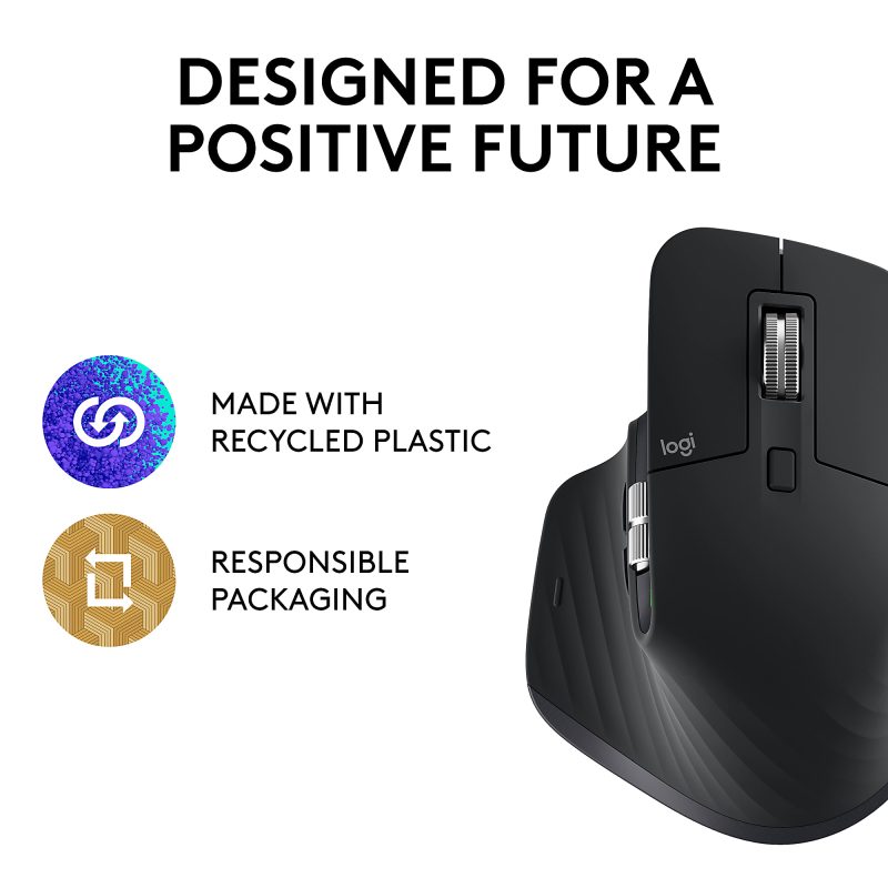 Logitech MX Master 3S - Wireless Performance Mouse with Ultra-fast Scrolling - Black - Ergo - 8K DPI - Track on Glass - Quiet Clicks - Image 5
