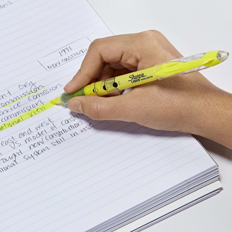 Sharpie® Liquid Highlighters, Chisel Tip, Fluorescent Yellow, 12 Count - Image 3