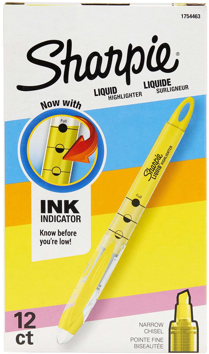 Sharpie® Liquid Highlighters, Chisel Tip, Fluorescent Yellow, 12 Count - Image 6