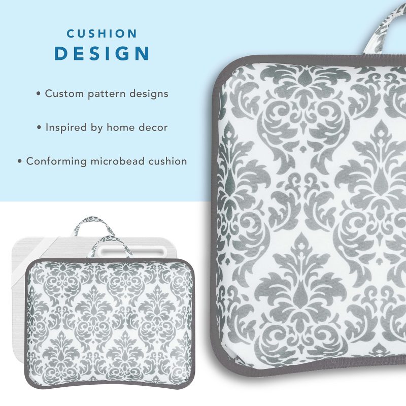 LapGear XL Designer Lap Desk, 14 1/2" x 18 1/2", Gray Damask - Image 3