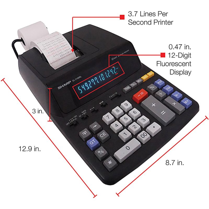 Sharp® EL-2196BL Printing Calculator, Black - Image 9