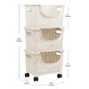Mind Reader 3-Tier Stackable Storage Containers, Ivory - Image 3