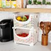 Mind Reader 3-Tier Stackable Storage Containers, Ivory - Image 7