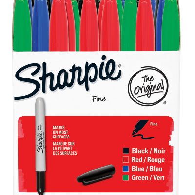 Sharpie® Permanent Fine-Point Markers, Red, Pack Of 36 - Assorted,36