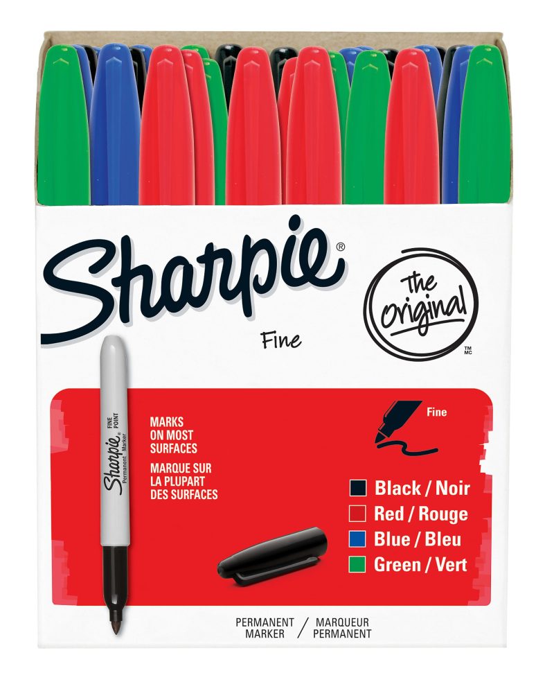 Sharpie® Permanent Fine-Point Markers, Red, Pack Of 36 - Assorted,36