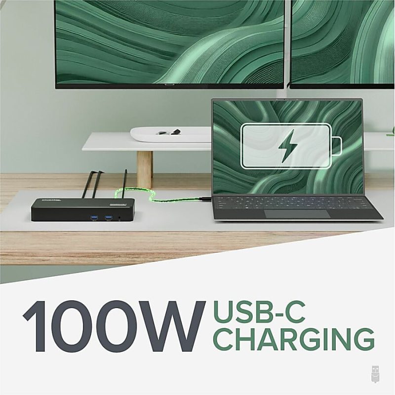Plugable USB C Triple Display Docking Station with Laptop Charging, Thunderbolt 3 or USB C Dock Compatible with Specific Windows and Mac Systems - (3x HDMI, 6x USB Ports, 60W USB PD) - Image 4
