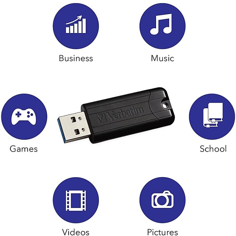 Verbatim Microban 32GB PinStripe USB 3.2 Flash Drive Business Pack - 32 GB - USB 3.2 (Gen 1) Type A - Black - Lifetime Warranty - 10 / Pack - Image 9